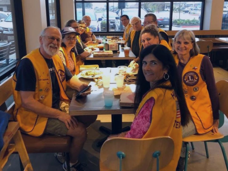 Hutto Lions Club group members have lunch together